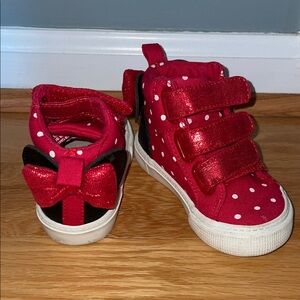 babyGAP Disney Red Polka Dot Minnie Hight Top Sneakers with Bow